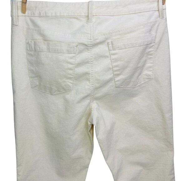 Talbots Womens Ivory Corduroy Pants Size 12 Stretch Ankle Crop 26β Inseam - Picture 7 of 11